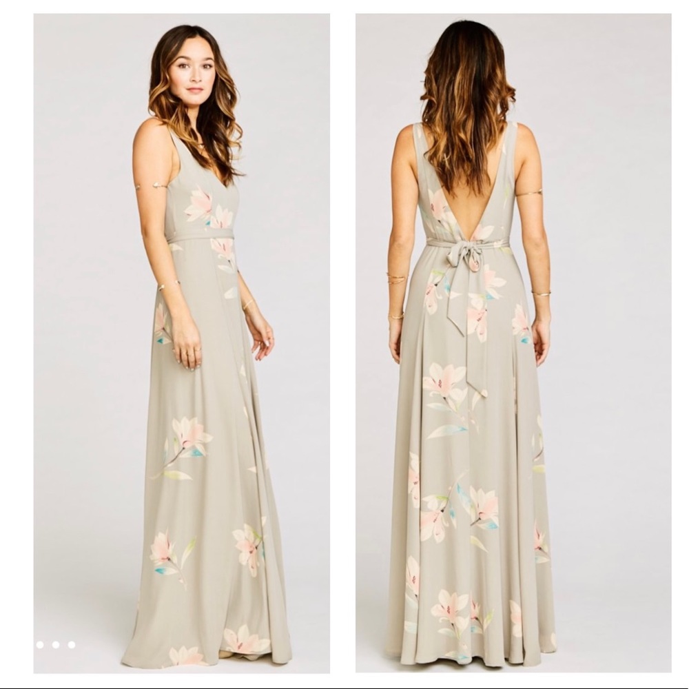 Show Me Your Mumu Taupe Floral Maxi Dress